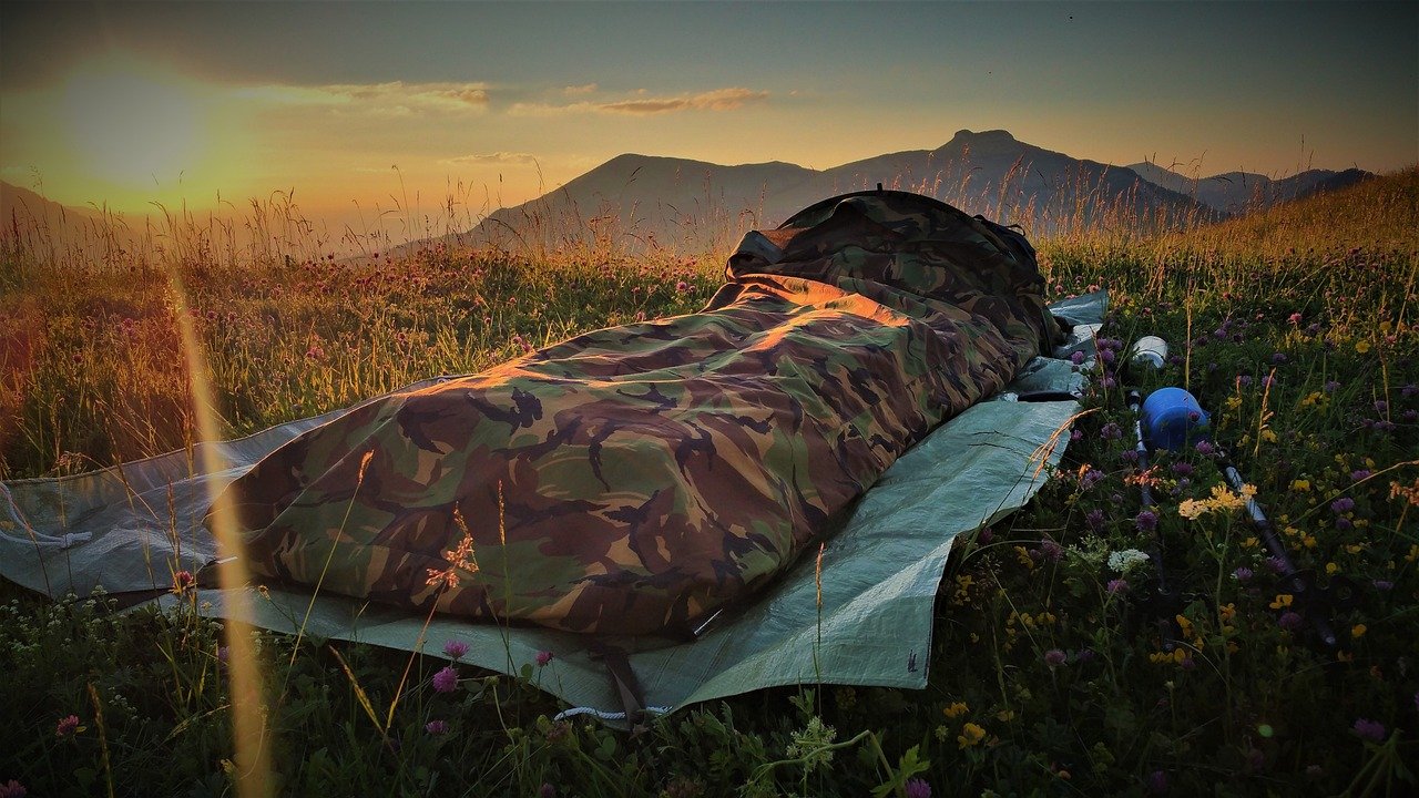 bivouac, mountain, evening atmosphere